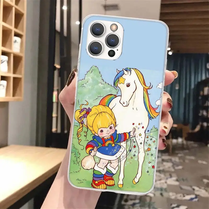 R-Rainbow-funda de teléfono de silicona Brite para iPhone 17 16 16E 15 Pro Max 14 Plus 11 13 Mini 12 7 8 SE Air 17Pro, carcasa 17 16 - imagen 4