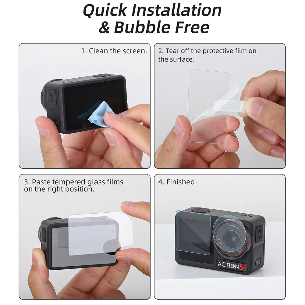Para DJI Osmo Action 5 Pro Len Cover HD Protector de pantalla de vidrio templado tapa de película trasera delantera para DJI Osmo Action 5 Pro Accesorios - imagen 5