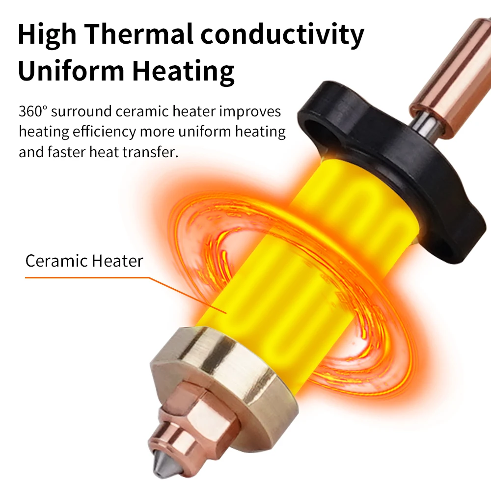 Para Creality Hi Hi Combo Hotend Kit boquilla todo en uno de acero endurecido funda de silicona bloque calefactor de cerámica 300 ° Pieza de impresora 3D C - imagen 3