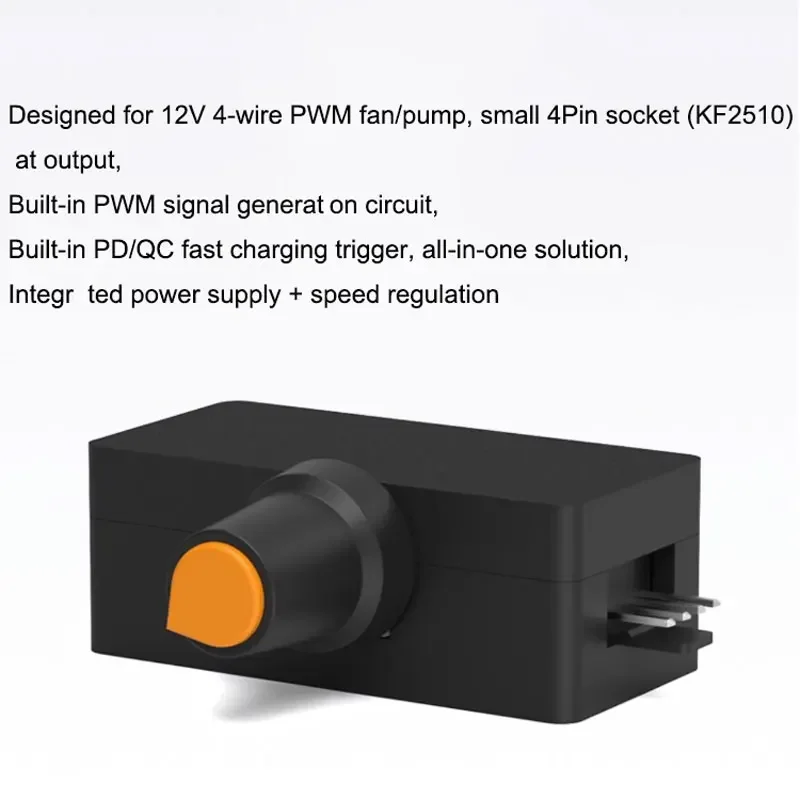 Controlador de velocidad PWM tipo C de alta potencia, 12V, 4 pines, regulador de ventilador violento, PD QC, fuente de alimentación de carga rápida, radiador de refrigeración por agua DIY - imagen 5