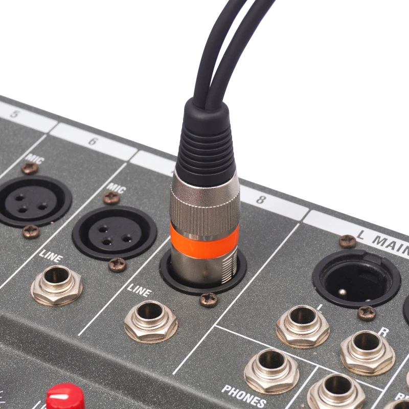 Cable de Audio XLR 1 a 2, conector adaptador de micrófono de escenario Canon de 3 pines macho a hembra, enchufe de aleación de Zinc de 1 punto 2, 30cm, Multicolor - imagen 4