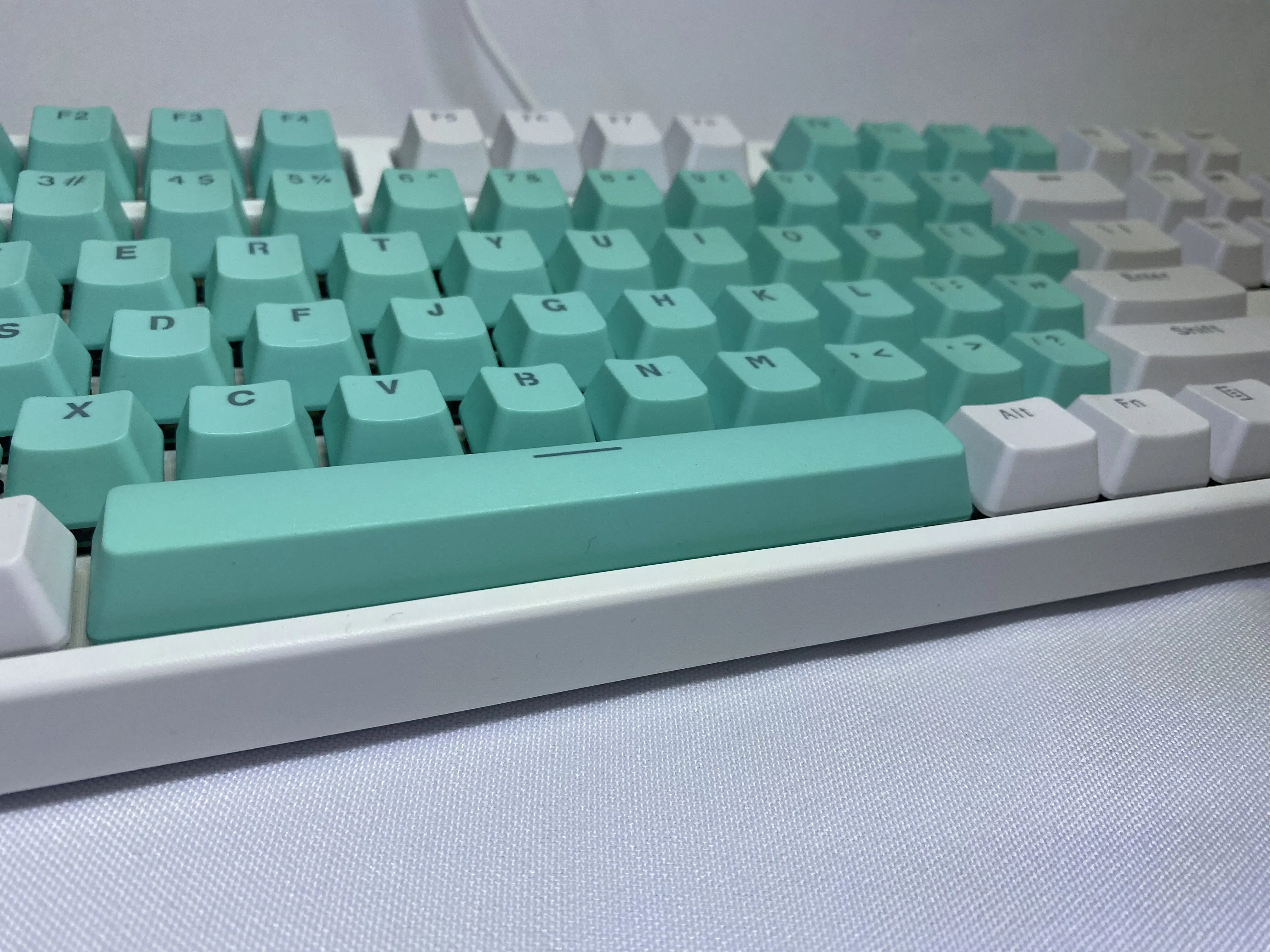Teclas PBT cian blancas, perfil OEM, teclas de teclado mecánico retroiluminadas de doble disparo para teclado mecánico MX 61 87 104 teclas - imagen 4