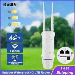KuWFi Router 4G LTE Exterior CAT4 con Antena y PoE