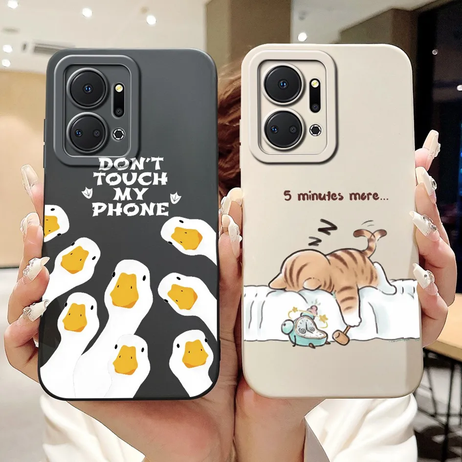 Para Honor X7a 2023 funda RKY-LX1 RKY-LX2 RKY-LX3 cubierta protectora de lente lindo conejo de dibujos animados Cactus Fundas suaves para parachoques HonorX7a - imagen 3