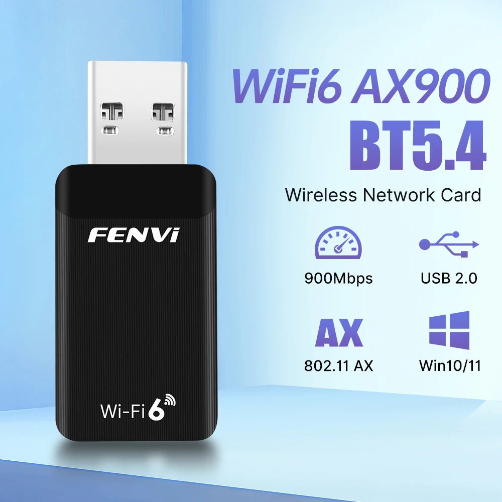 Fenvi AX900 Bluetooth 5,4 adaptador USB WiFi 6 Mini USB Dongle 5G/2,4G tarjeta de red WiFi6 de doble banda controlador receptor inalámbrico gratis