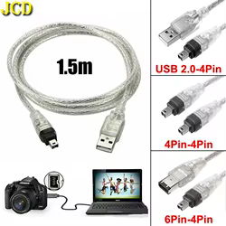 JCD Cable FireWire IEEE 1394 de 6 a 4 Pines para Mini DV