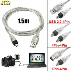 JCD Cable FireWire IEEE 1394 de 6 a 4 Pines para Mini DV