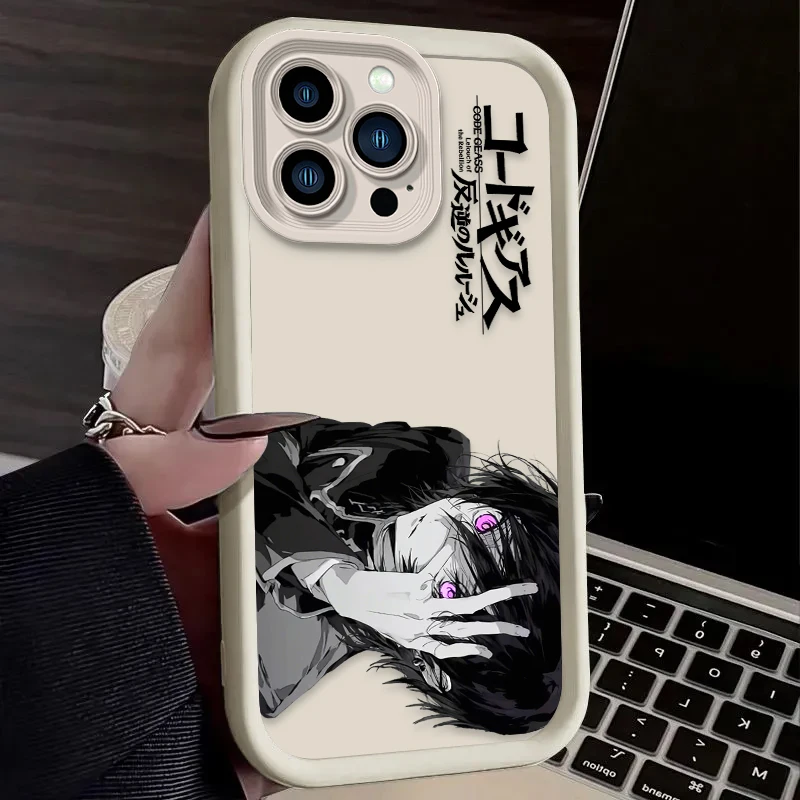 CÓDIGO GEASS Lelouch Anime funda de teléfono para iPhone 16 16E 15 14 13 12 11 Pro Max X XS X S Max XR SE 2020 SE4 7 8 cubierta a prueba de golpes - imagen 5