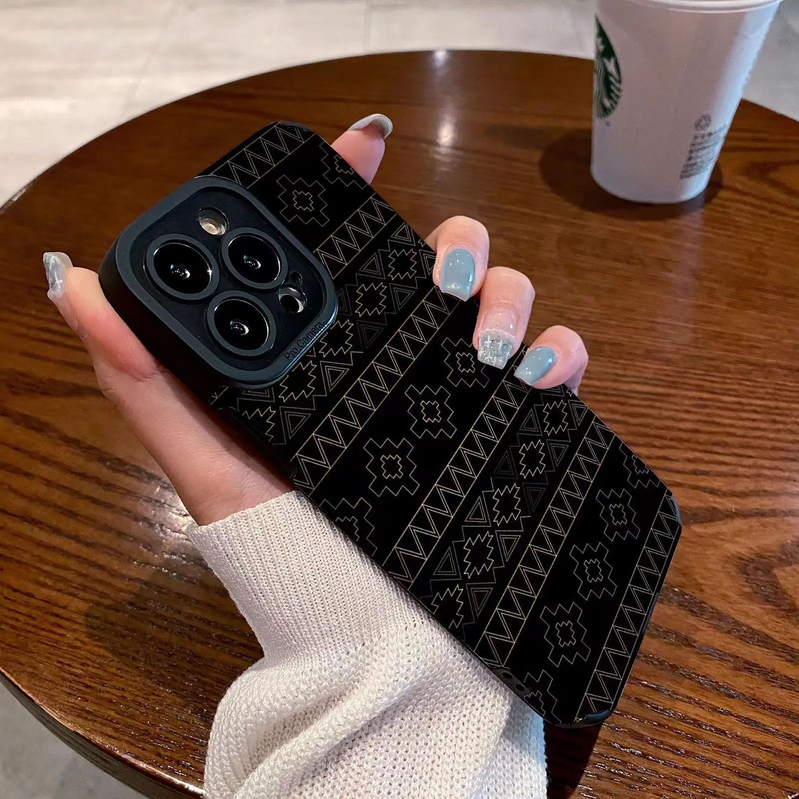 Para iPhone 16 Pro funda de cuero negro junta tótem funda de silicona para iPhone 15 Pro Max 14 Plus 11 12 13 Mini cubierta completa a prueba de golpes