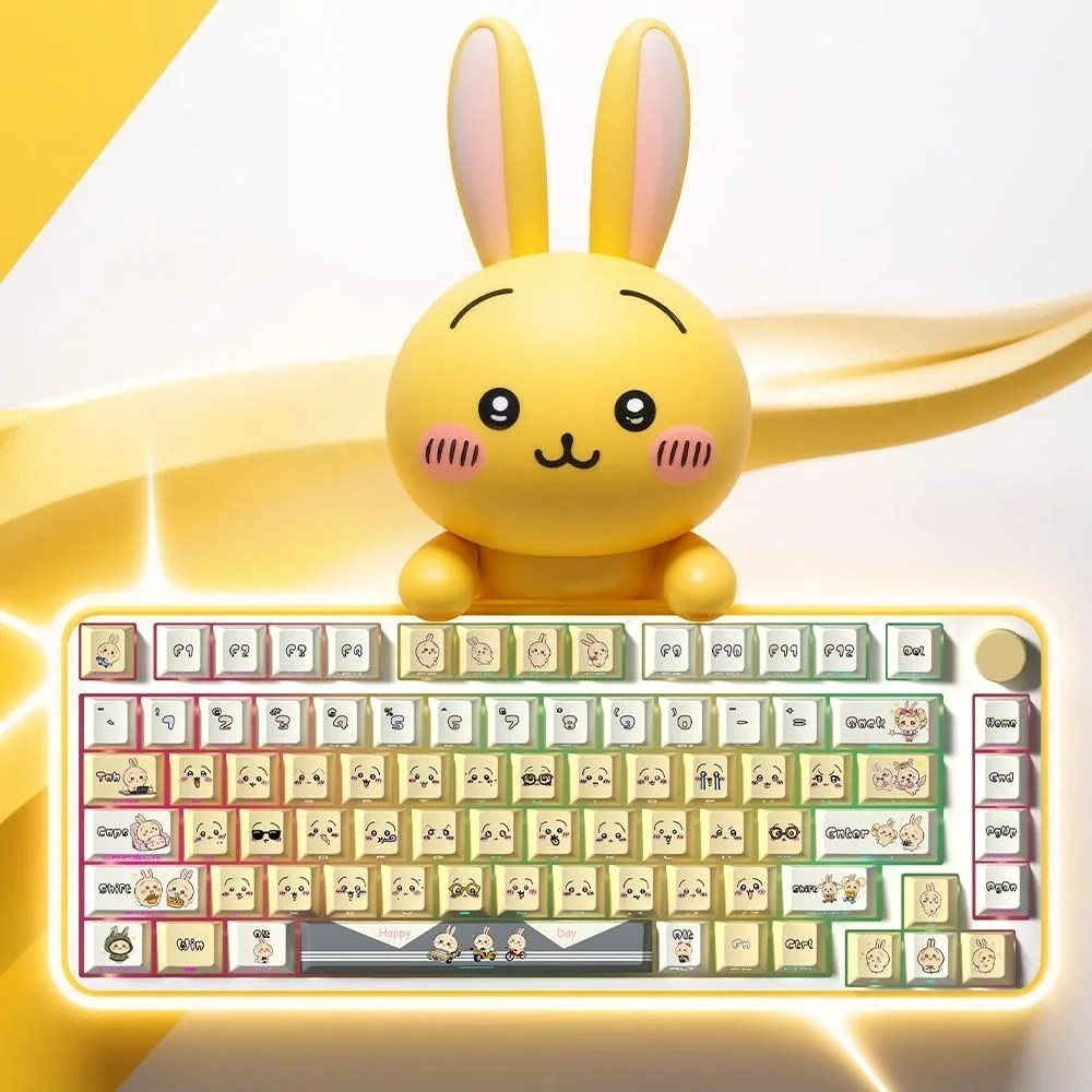 Lindo dibujo animado Keycap PBT 129 tecla lateral grabada translúcido cereza Keycap adecuado para teclados mecánicos 61/64/75/104 - imagen 3