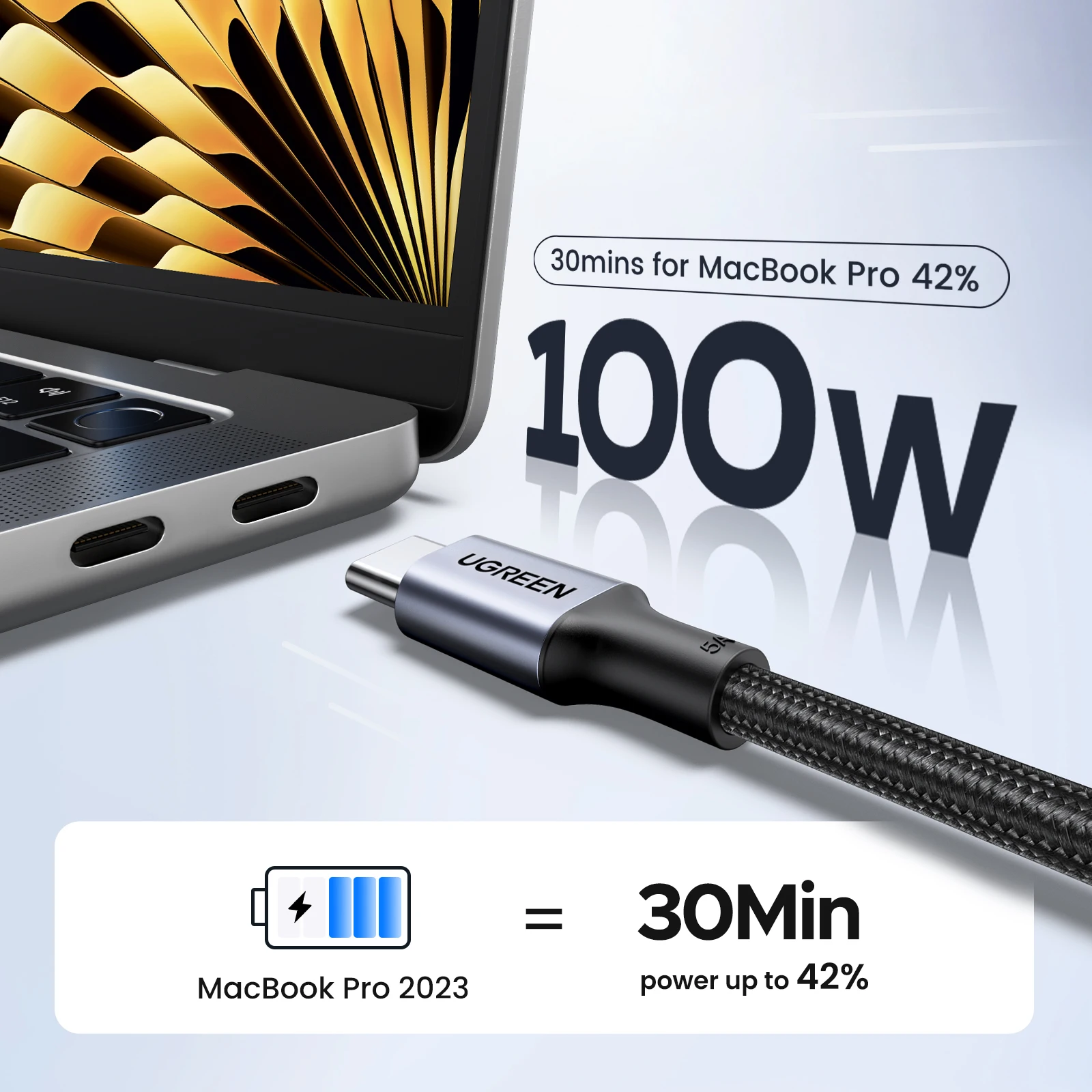 UGREEN Cable USB C PD100W - Carga rápida Samsung S26 iPhone MacBook - imagen 5