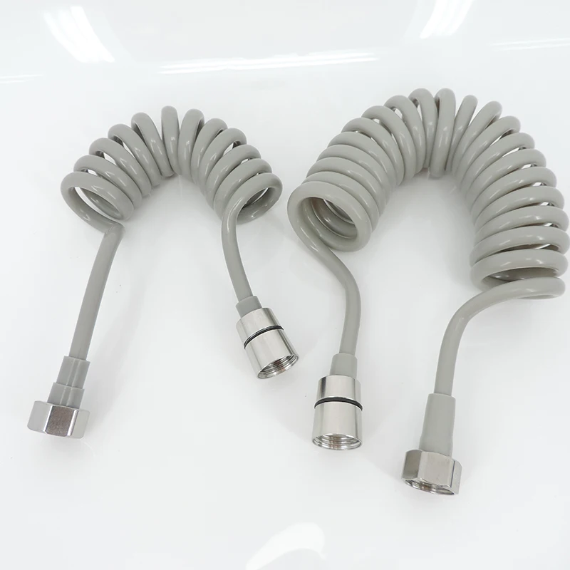 Manguera de ducha de resorte Flexible de 1,5 M y 2M, tubo de agua, plomería, inodoro, bidé, pulverizador, teléfono, plomería gris, accesorios de baño - imagen 2