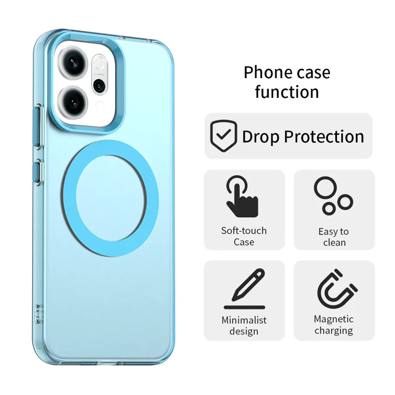 Para OPPO Reno14 F Funda OPPO Reno14 F Funda magnética mate duradera Protector de parachoques Fundas protectoras para teléfono en OPPO Reno 14F Funda - imagen 4