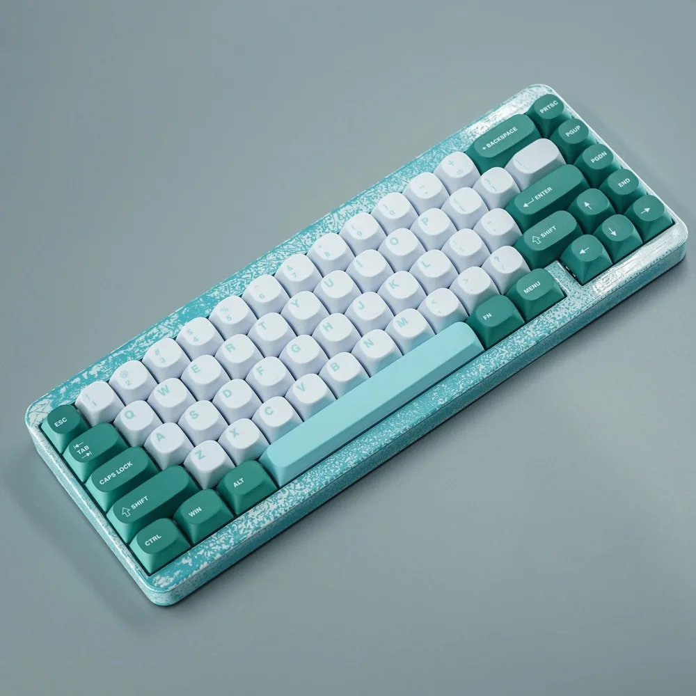 Teclas de perfil MA, teclas PBT para interruptor MX, teclas de teclado mecánico, teclas de sublimación de tinte verde púrpura - imagen 4