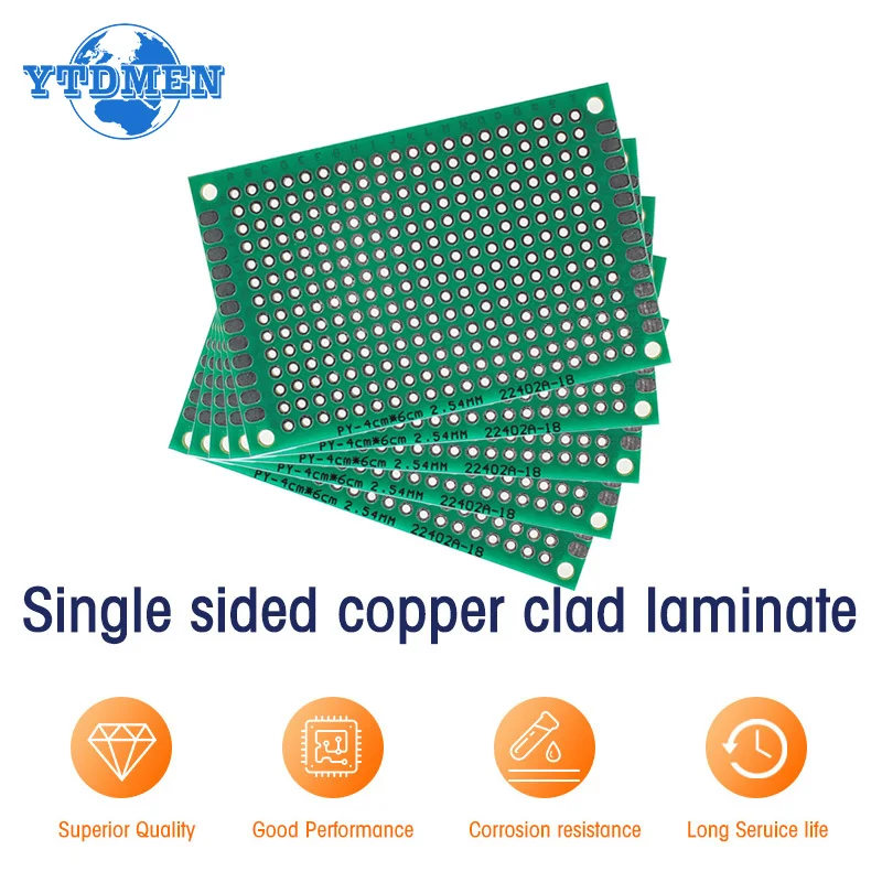 Kit de placa prototipo PCB, placa verde de un solo lado, 2x8CM, 3x7CM, 4x6CM, 5x7CM, 6x8CM, 7x9CM, Universal, 1/5/10/20 piezas placas de circuito