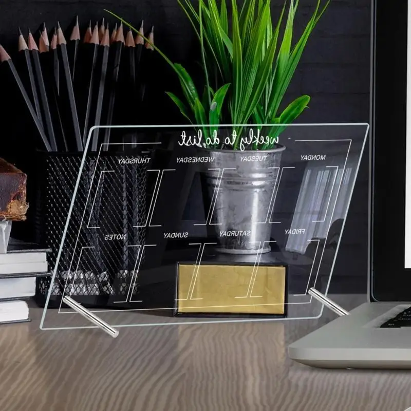 D5BB Clear Dry Board Board Desk Board Boards White Boilic Desktop Memo Board Desk Boadboard Board Board Board con bolígrafos - imagen 4