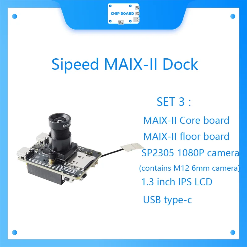 Sipeed MAIX-II Dock es un devkit de visión AIoT con alimentación Allwinner V831