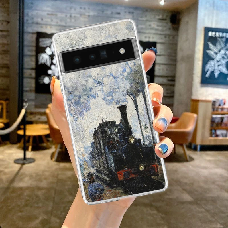 Claude Monet-funda de teléfono de artes impresistas, carcasa de TPU suave para Google Pixel 8, 7, 6 Pro, Pixel 6A, 5, 4, 5A, 4A, 3A, XL, 5G, transparente - imagen 3
