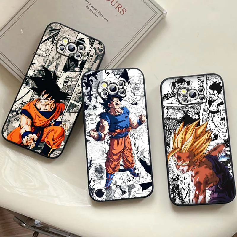 Tendencia d-dragón b-ball cómic para Xiaomi Mi Poco F3 F4 F5 F6 X3 X4 X5 X6 X7 M3 M4 M5s M5 M6 GT Pro 5G funda negra para teléfono