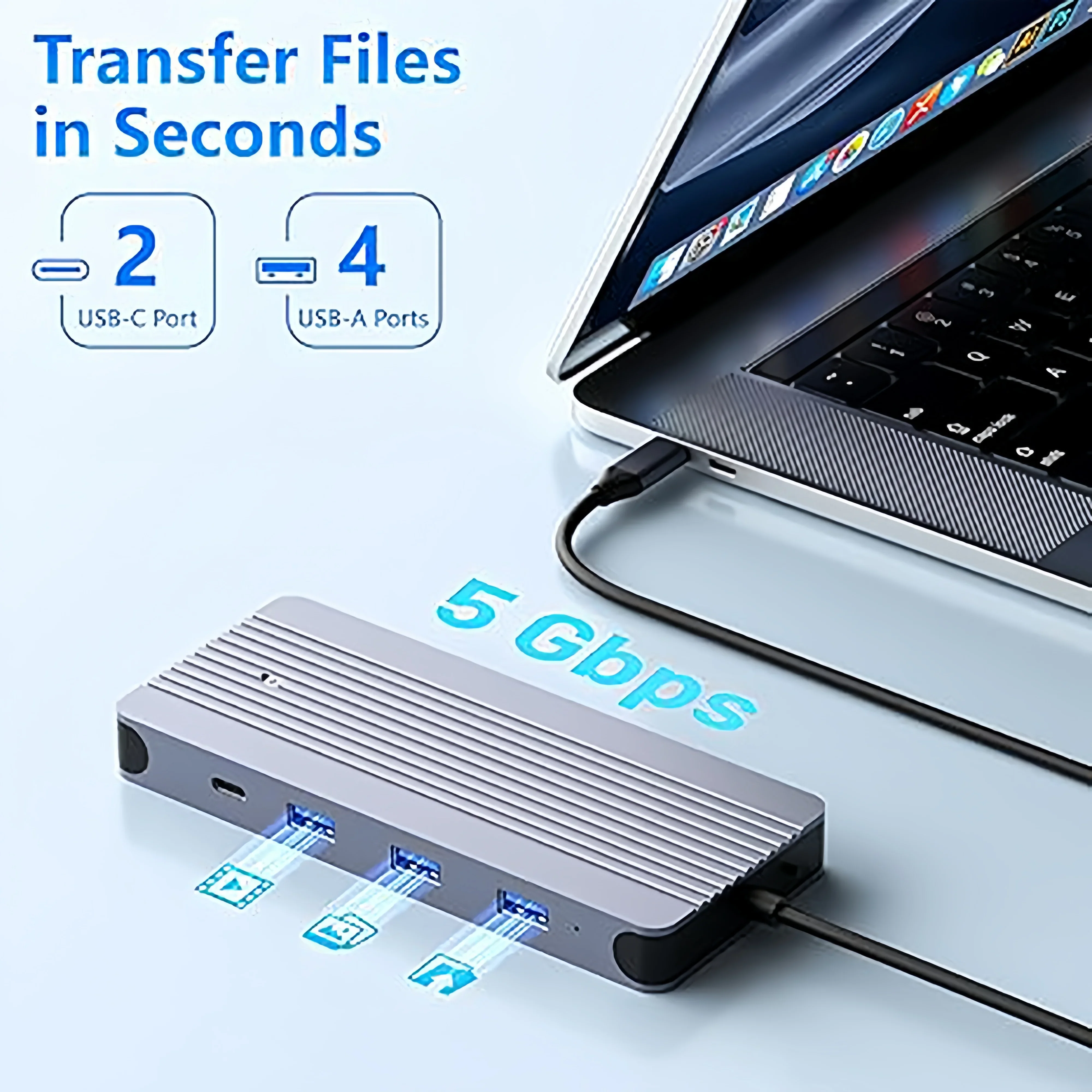Estación de acoplamiento USB C 12 en 1, concentrador M.2 SSD, concentrador USB C HDMI 4K60Hz/RJ45 1000Mbps/PD100W/USB3.0 5Gbps tipo C Hub para ordenador portátil Macbook - imagen 5