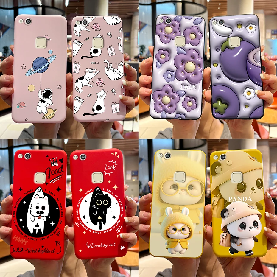 Para Huawei P10 Lite funda WAS-LX1 WAS-LX2 Linda pareja conejo funda de teléfono de silicona suave para Huawei P 10 Lite P10Lite Coque