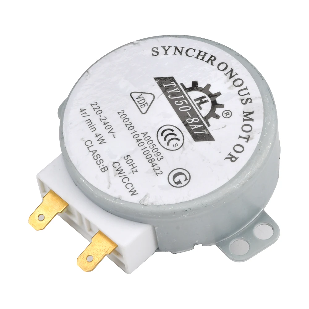 AC 220V-240V 50Hz CW/CCW Placa giratoria de microondas Motor síncrono TYJ50-8A7 eje D 4 RPM