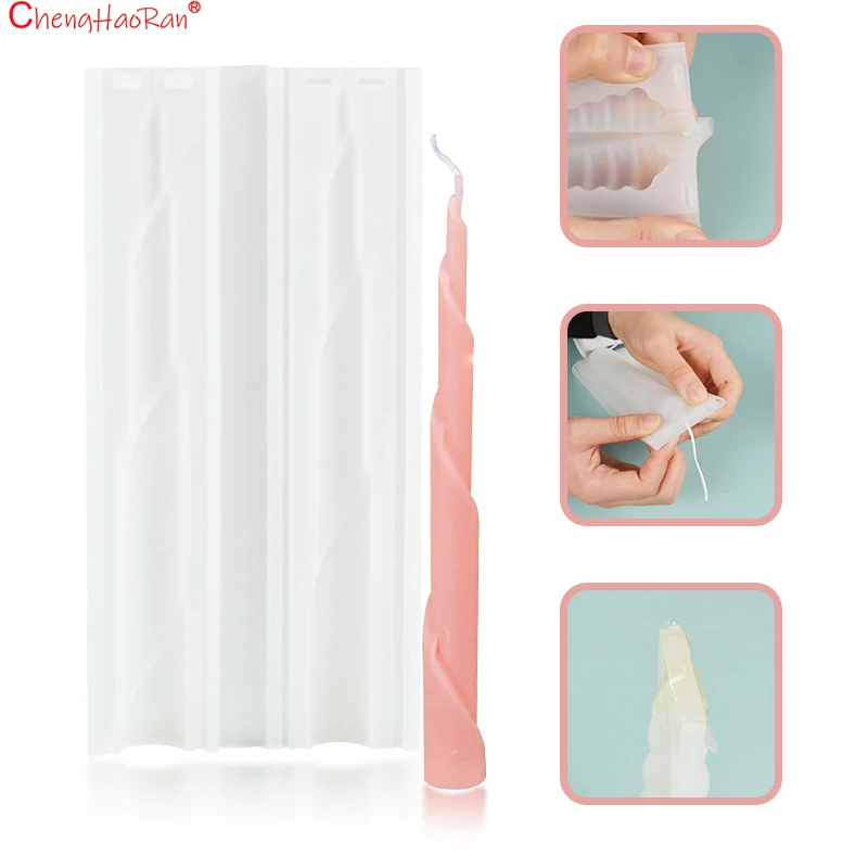 Molde de silicona para velas de tira larga, molde para velas en espiral de forma Irregular, cena a la luz de velas hecha a mano, 1 ud. - imagen 5