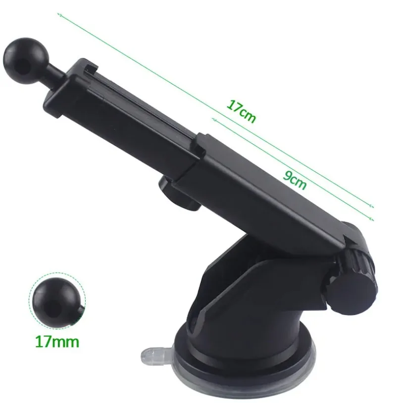 Soporte de ventosa giratorio telescópico de silicona para coche de 17mm, accesorios de soporte para coche, soporte de Base de ventosa negro para teléfono móvil