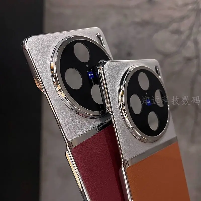 Para VIVO X200 Pro funda de lujo de cuero PU lente protectora trasera funda para VIVO X100 X200Pro X100 Ultra X100S carcasa de teléfono - imagen 3