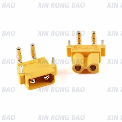 5 unids/lote XT30PW conector macho hembra placa PCB 2mm cabeza dorada Banana conector Horizontal de ángulo recto para modelo RC