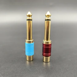 Adaptador Audio Mono 6,35mm a RCA TS Hembra - Rojo/Azul