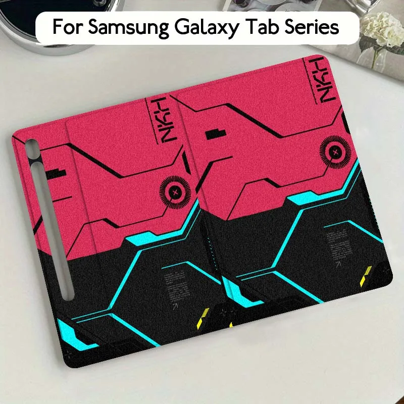 Máquina de arte de fibra de carbono para Samsung Galaxy Tab S9 S10 S6 S7 S8 FE Plus Lite pulgadas funda plegable para tableta