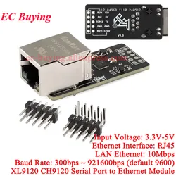 Puerto serie de red CH9120 a módulo Ethernet XL9120 ordenador de un solo Chip transmisión transparente TCP/IP UDP SERVER CLIENT