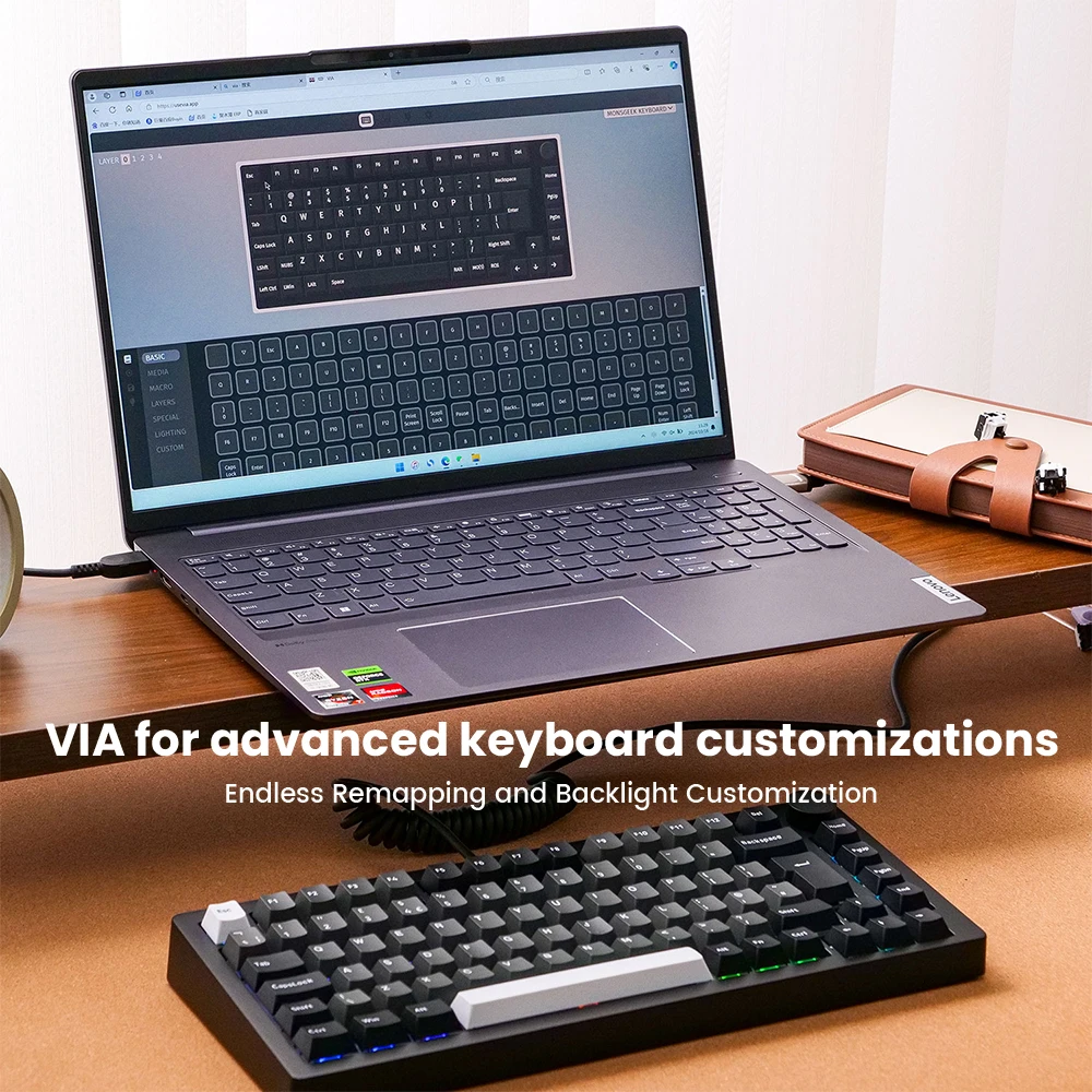 Akko MonsGeek M1 V5 a través de teclado mecánico multimodo 75% aluminio 3/5 pines personalizado intercambio en caliente RGB junta de desmontaje rápido - imagen 5