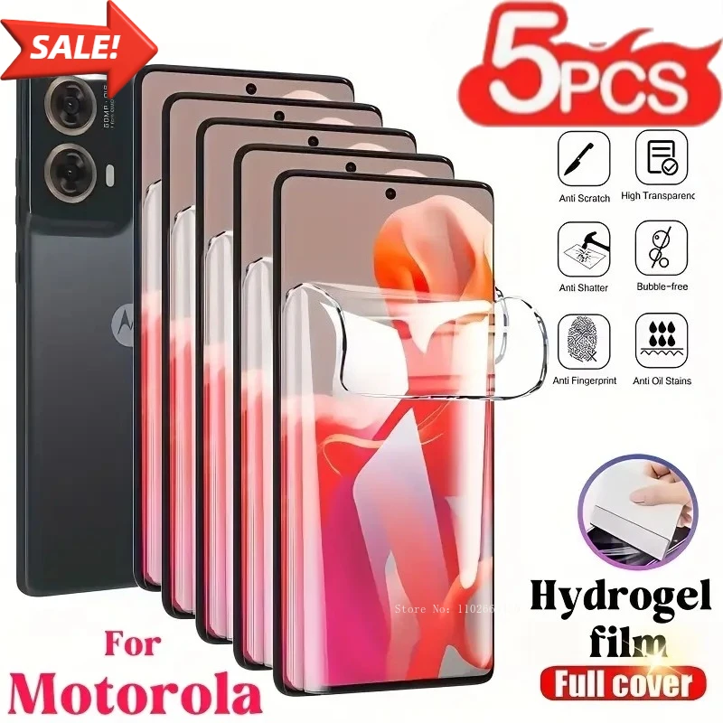Película de hidrogel suave para Motorola Moto G82 G32 G13 G23 G53 G73, Protector de pantalla de cubierta completa para Motorola G84 G24 G34 G54 G14, 5 uds. - imagen 2
