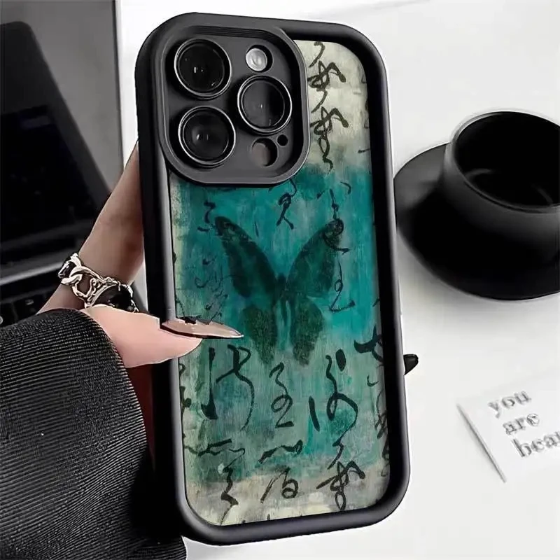 Funda de silicona para teléfono móvil Samsung, carcasa con diseño de mariposa Retro para Samsung S24 Ultra, Galaxy S23, S22 Plus, S21 FE, A34, A54, A33, A53, A15, A35, A55 - imagen 3