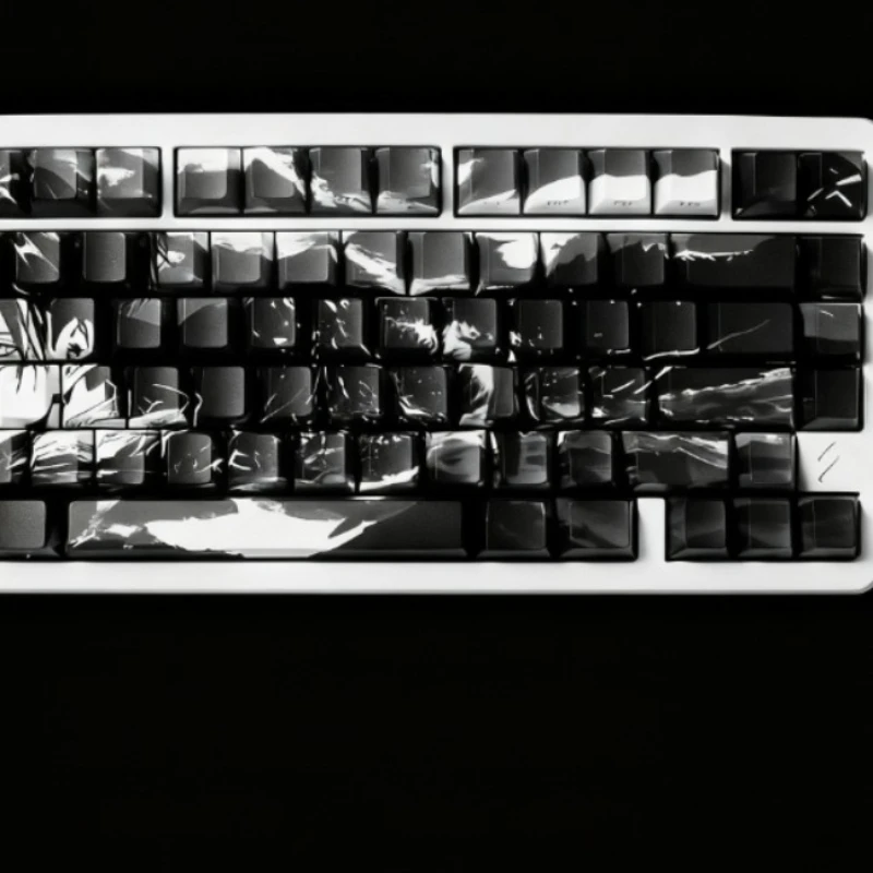 Juego de teclas con temática de ataque a los Titanes para mujer, perfil de cereza, estampado lateral, 87 teclas, PBT, teclados Wooting/Wolf Spider, accesorio - imagen 4