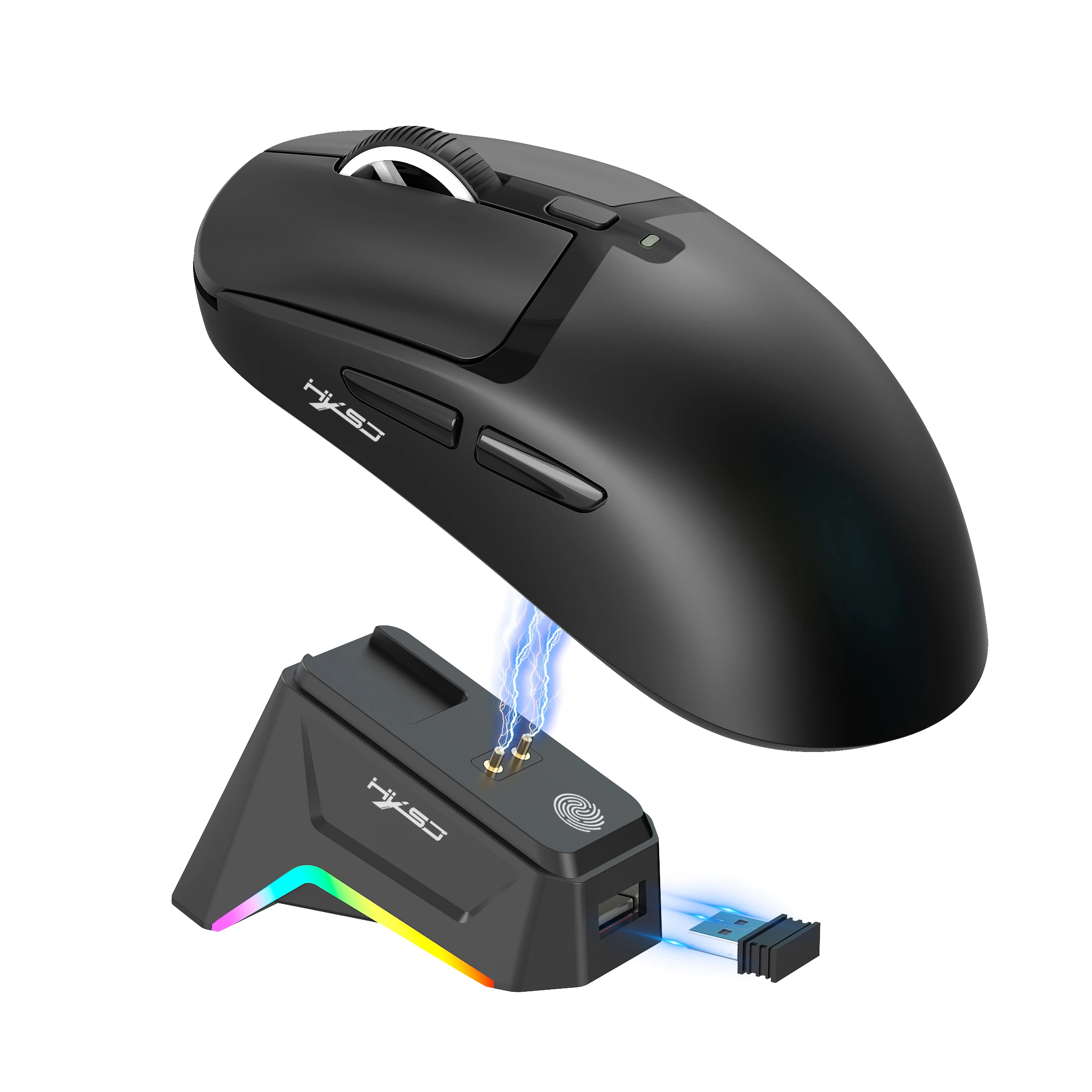 3 modos 2,4G USB Bluetooth inalámbrico con cable 12000DPI ratón accesorios de PC programación Macro con luces RGB base de carga magnética