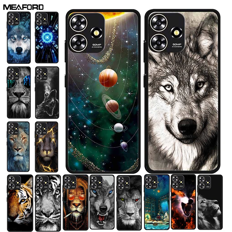 Funda para ZTE Blade V50 Smart Cover Lobo León silicona gato TPU Funda suave para ZTE Axon 50 Lite 8050 6,6 ''Animal V50Smart Capa
