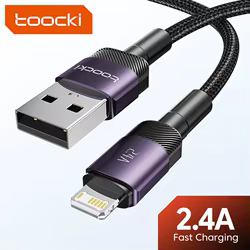 Toocki Cable USB Lightning para iPhone 14 13 12 11 Pro PlusMax Xs Xr 8 Cable USB de carga rápida para iPhone Cable de datos de carga