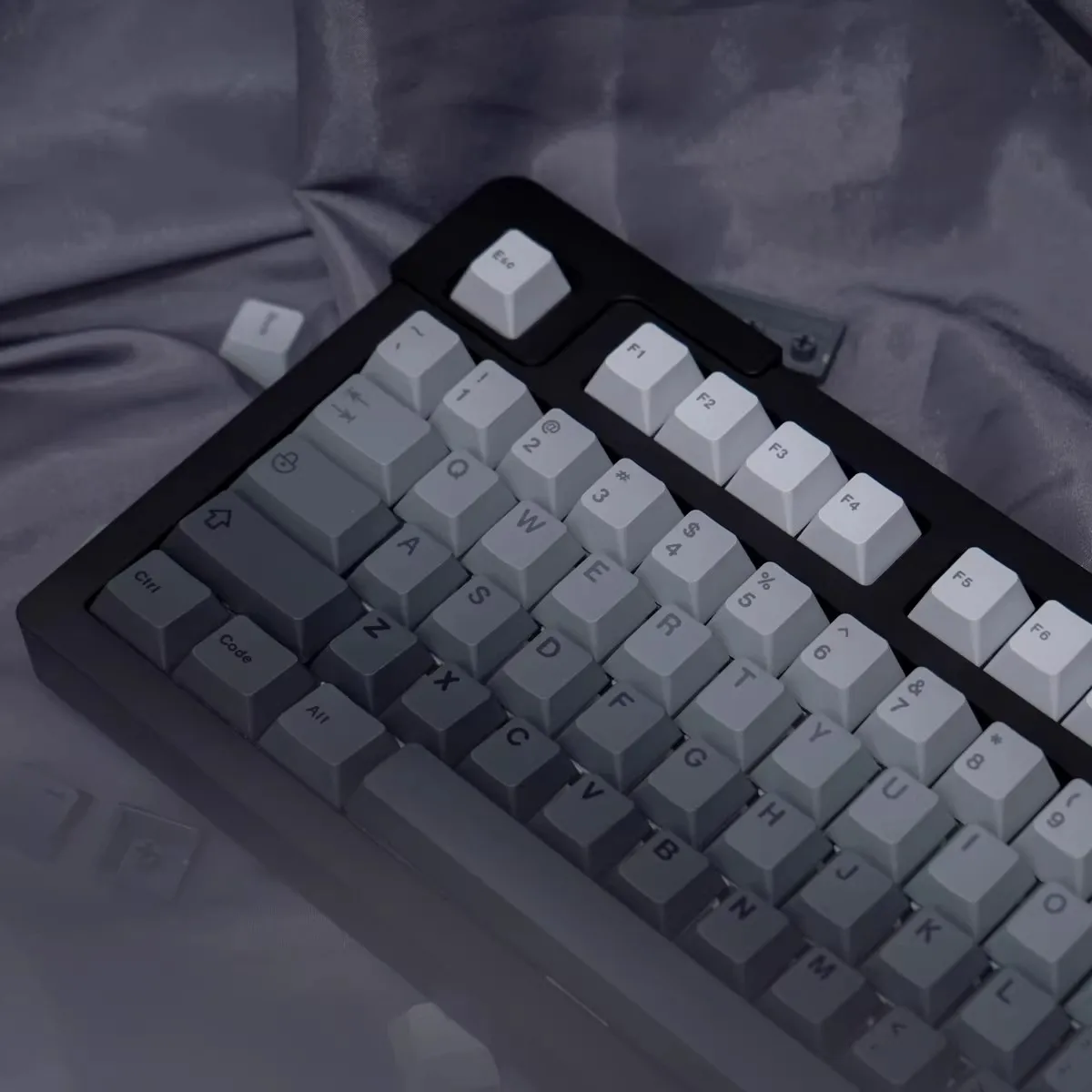 Teclado mecánico de 125 teclas con grabado lateral positivo degradado gris de alta calidad, accesorios de teclado de sublimación Pbt - imagen 3