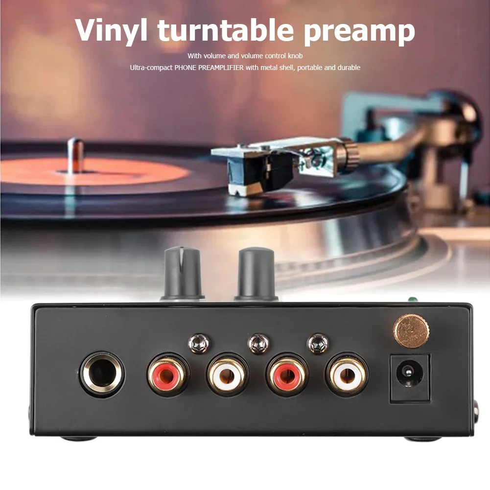 Amplificador de audio Preamplificador de fono Preamplificador con control de volumen de nivel Entrada RCA Salida TRS de 1/4" para tocadiscos - imagen 5