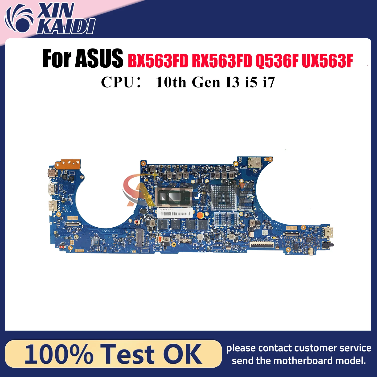 Placa base para ordenador portátil UX563FA para ASUS ZenBook UX56FD Q536FD BX563FD RX563FD UX563 UX56FA placa base para portátil con 10. a generación I3 i5 i7