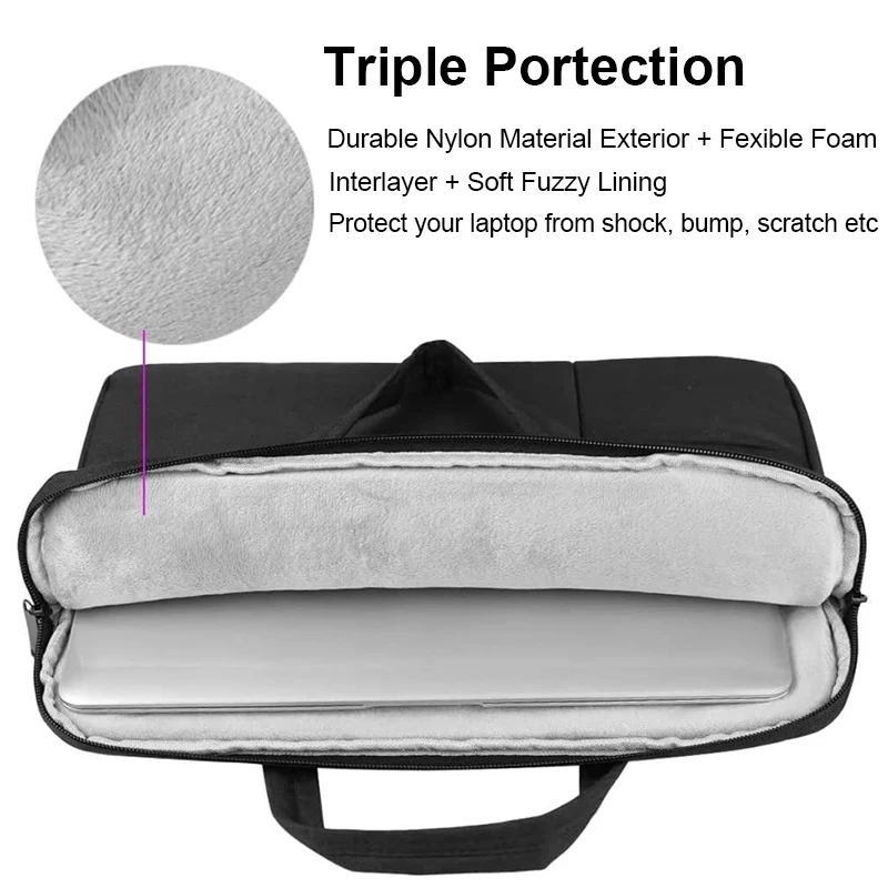 Bolso de mano para ordenador portátil de 13, 14, 15, 15,6 pulgadas para Xiaomi, MacBook Air, ASUS, funda para portátil, accesorio para portátil, maletín para hombre y mujer - imagen 2