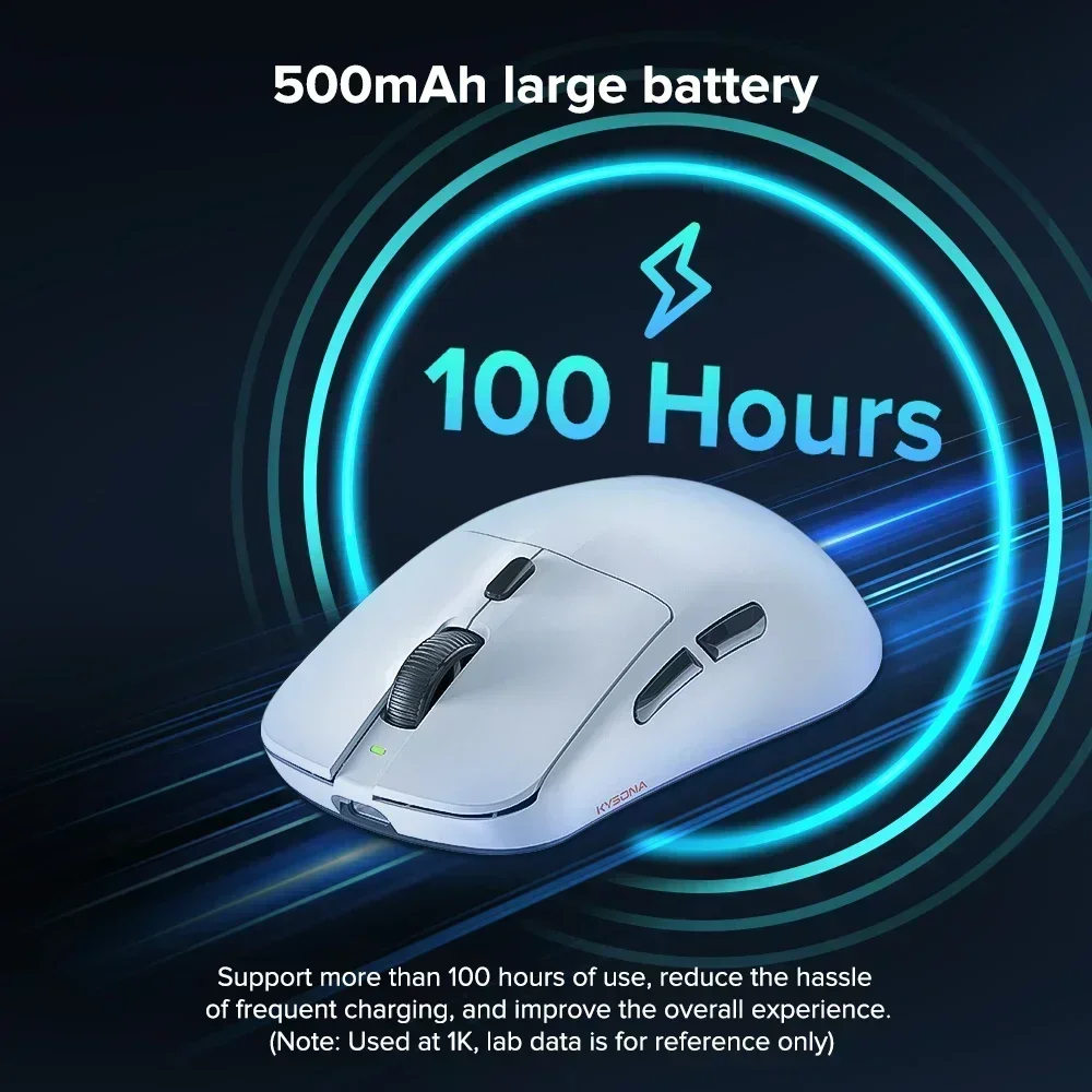 Kysona M617 8khz inalámbrico Bluetooth ratón para juegos ligero PAW3395 26000DPI ratón para juegos por cable recargable de baja latencia - imagen 5