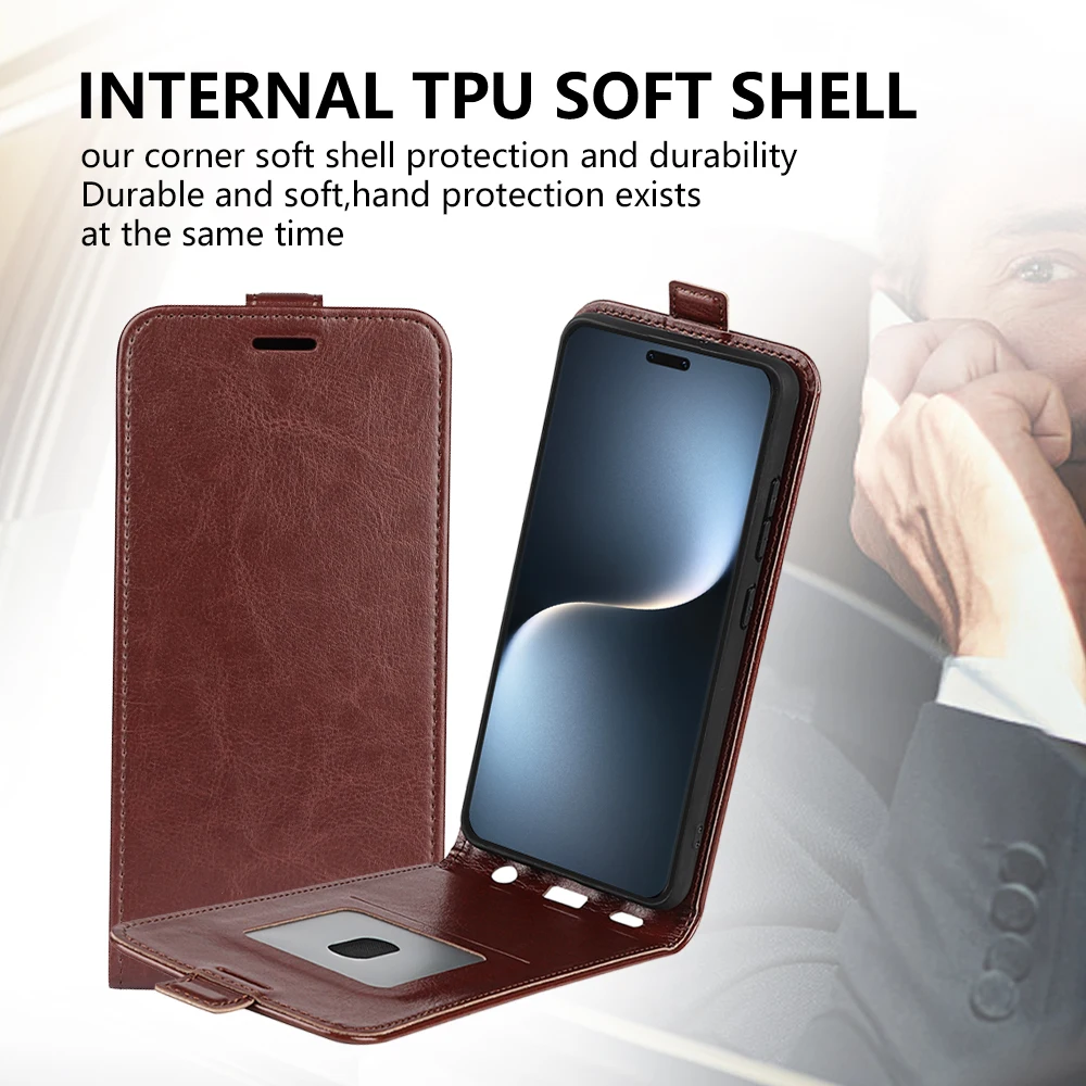 Para Honor Magic 7 Pro Funda de cuero con tapa de alta calidad para Honor Magic 7 Pro cubierta Vertical con tarjetero - imagen 3