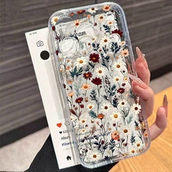 Funda TPU Samsung Galaxy A Transparente Flores Minimalista Antigolpes