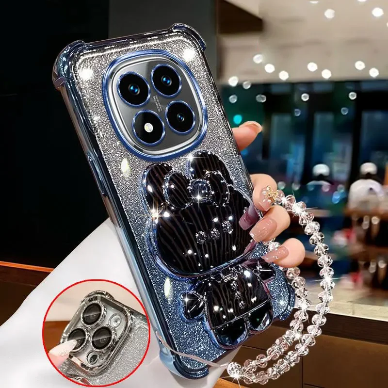 Redmi Note14 pro 5G funda con soporte a prueba de golpes para Xiaomi Redmi Note 14 pro Plus 5G 14C 14T Linda pulsera fundas suaves Note14pro - imagen 4