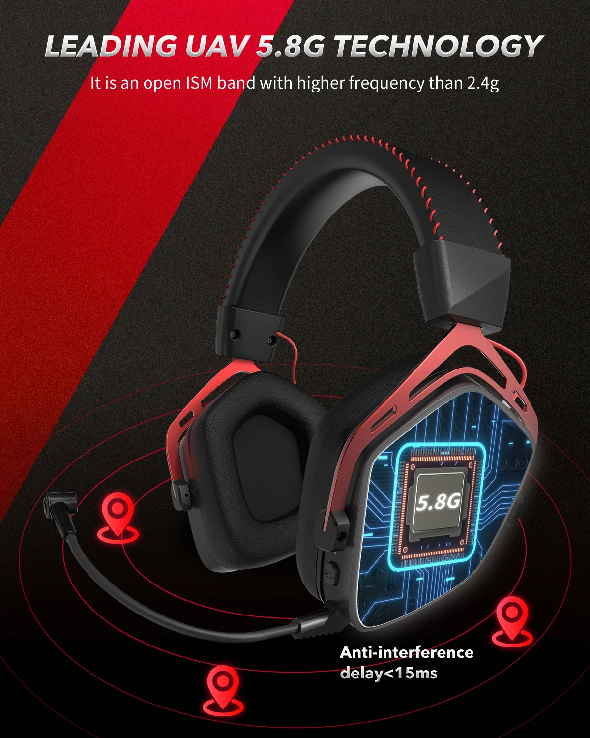Auriculares para juegos Esports para PS5 PS4 XBOX PC Mac 2,4 GHz latencia ultrabaja Ai auriculares Bluetooth con cancelación de ruido con micrófono G07 - imagen 4