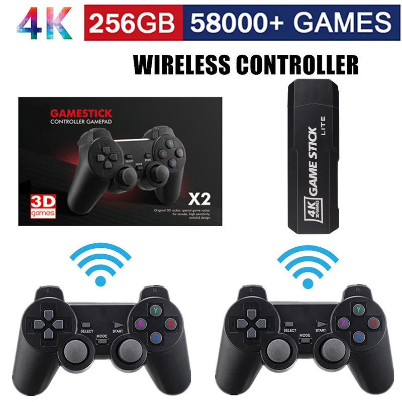 Consola de videojuegos Retro GD10, 256G, 4K, HD, doble mando inalámbrico 2,4G, 58000 juegos para PSP, regalo de Navidad
